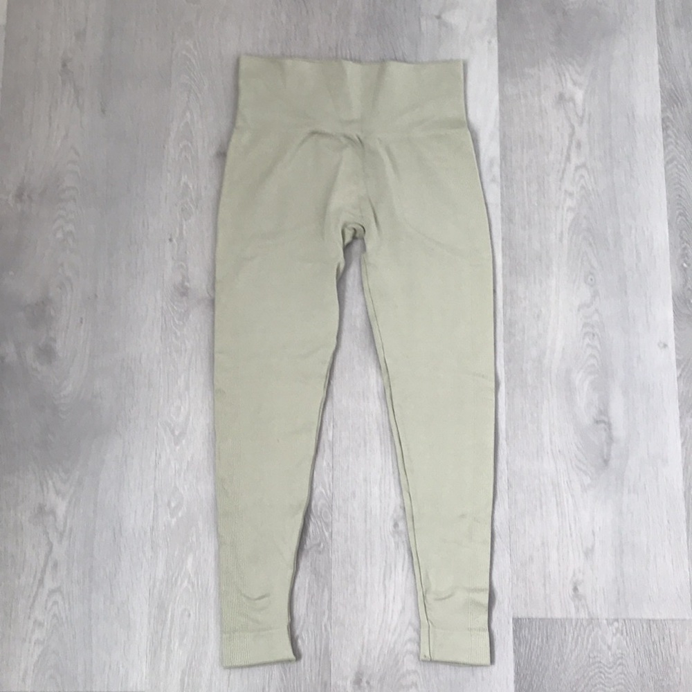 SET ACTIVE SCULPTFLEX WOMENS LEGGINGS MINT GREEN HIGH RISE YOGA PANT M/L